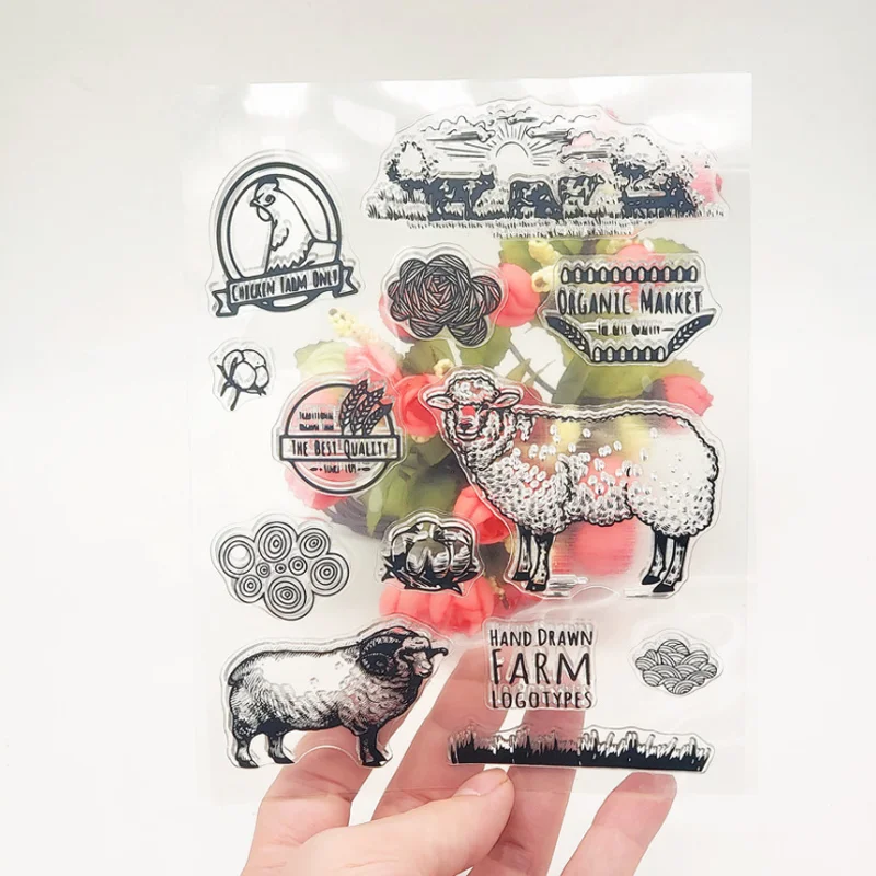 Kawaii Farm Sheep Transparent Clear Silicone Stamp Seal DIY Scrapbooking Stencil Coloring Embossing Decor Office School Supplies