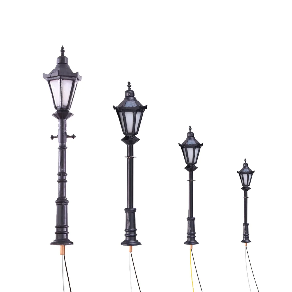 Garden Lamppost Railway Train Lamp 3v Led Street Light Model Sand Table Architecture Building Landscape 1:75-1:200 Scale 5pcs