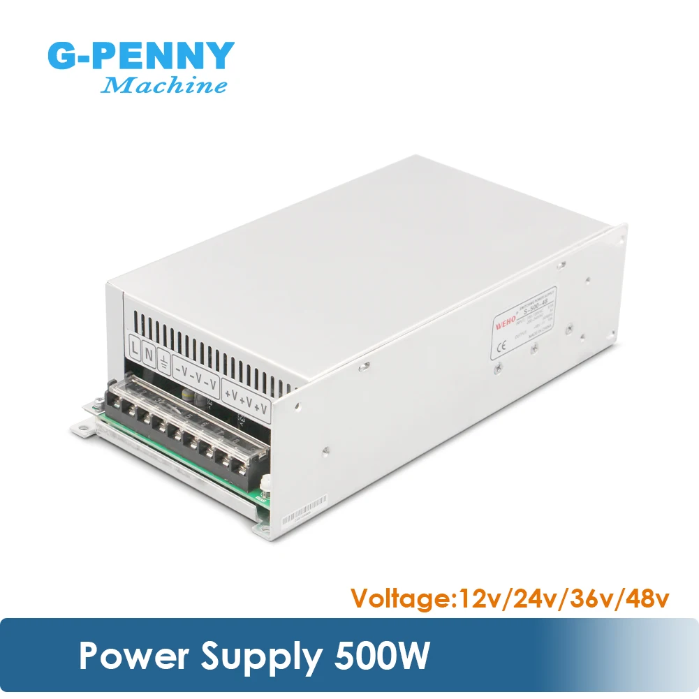 DC Power Supply 500w Input AC90～132VAC/180～264VAC Output 12/24/36/48V Switch Power Supply For CNC stepper motor CNC machine