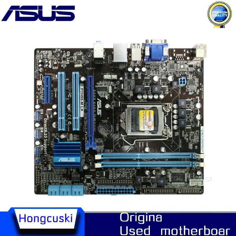 

Used For ASUS P7H55-M LX original motherboard DDR3 LGA 1156 Support I3 I5 cpu 8GB USB2.0 VGA HDMI H55 uATX Desktop motherborad