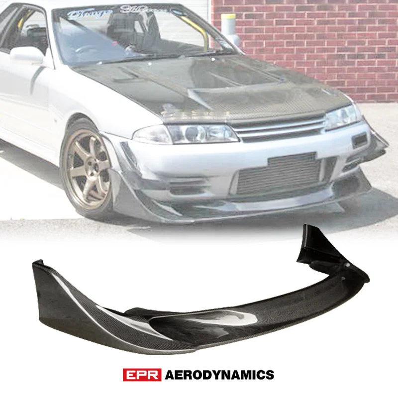 For Nissan Skyline R32 GTR Front Bumper Lip Exterior Car accessories Body Kits(fit on standard GTR front bumper)TBO Style Carbon