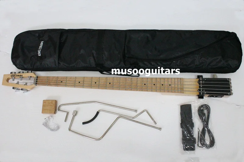 MINSTAR BRAND BASSTAR 5STRING TRAVEL ELECTRIC BASS WITH CARRING BAG