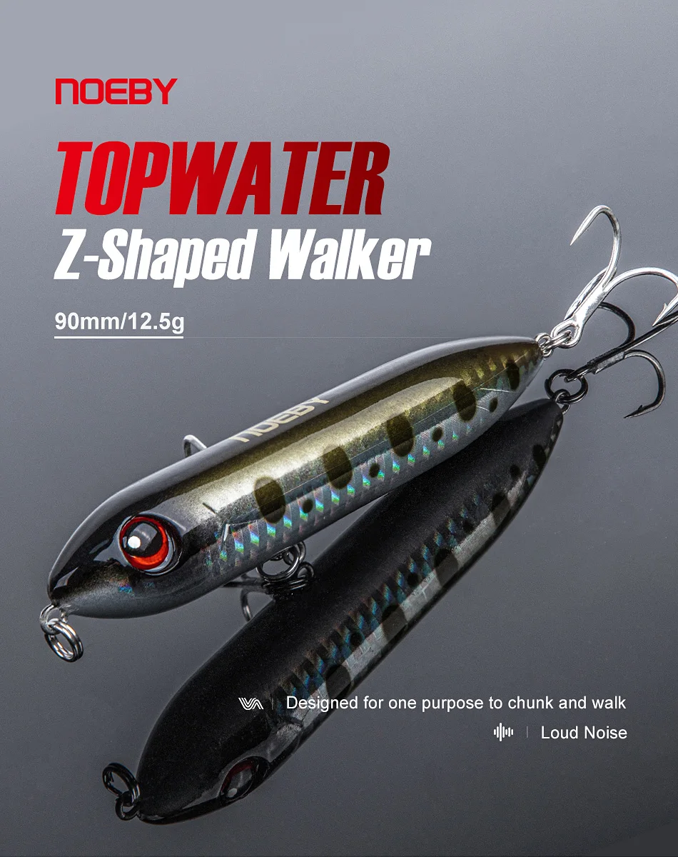 Noeby Topwater Bleistift Angeln Locken 90mm 12,5g Schwimm Stickbait Wobbler Oberfläche Walker Swimbait Harten Köder Bass Fishing Tackle – Detail 1