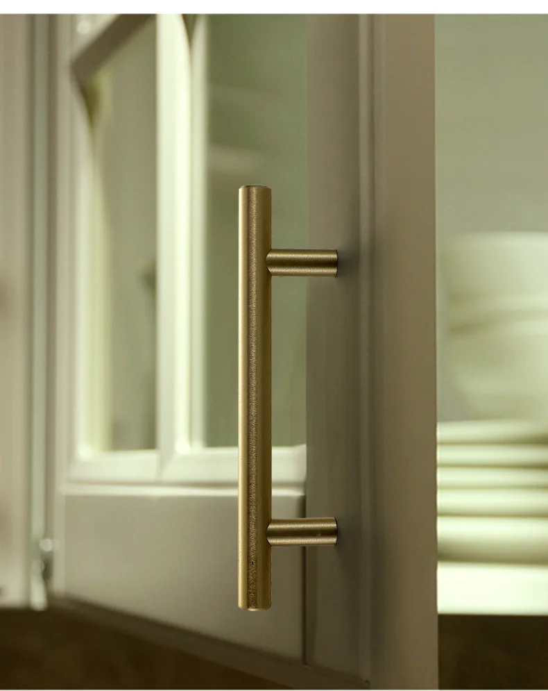 KAK 20 Stück Küchengriffe aus gebürstetem Gold, Edelstahl, T-Bar, Türgriff, 76 mm, 96 mm, Schrankknöpfe und Griffe, schwarzer Möbelgriff – Detail 9