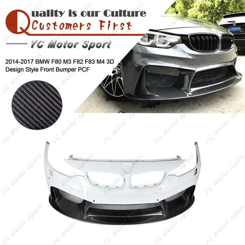 

Car Accessories FRP Carbon Fiber Glass 3D D Style Front Bumper Fit For 2014-2017 F80 M3 F82 F83 M4 Front Bumper Cover