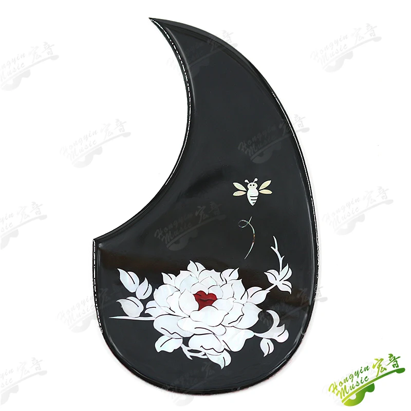 Color shell sealant protection board inlaid with true color shell rose lily guitar protection board accessories stick panel prot