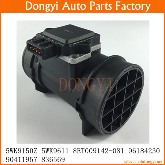 Mass Air Flow Sensor OE No. 5WK9150 5WK9150Z 5WK9611 8ET009142-081 96184230 90411957 836569