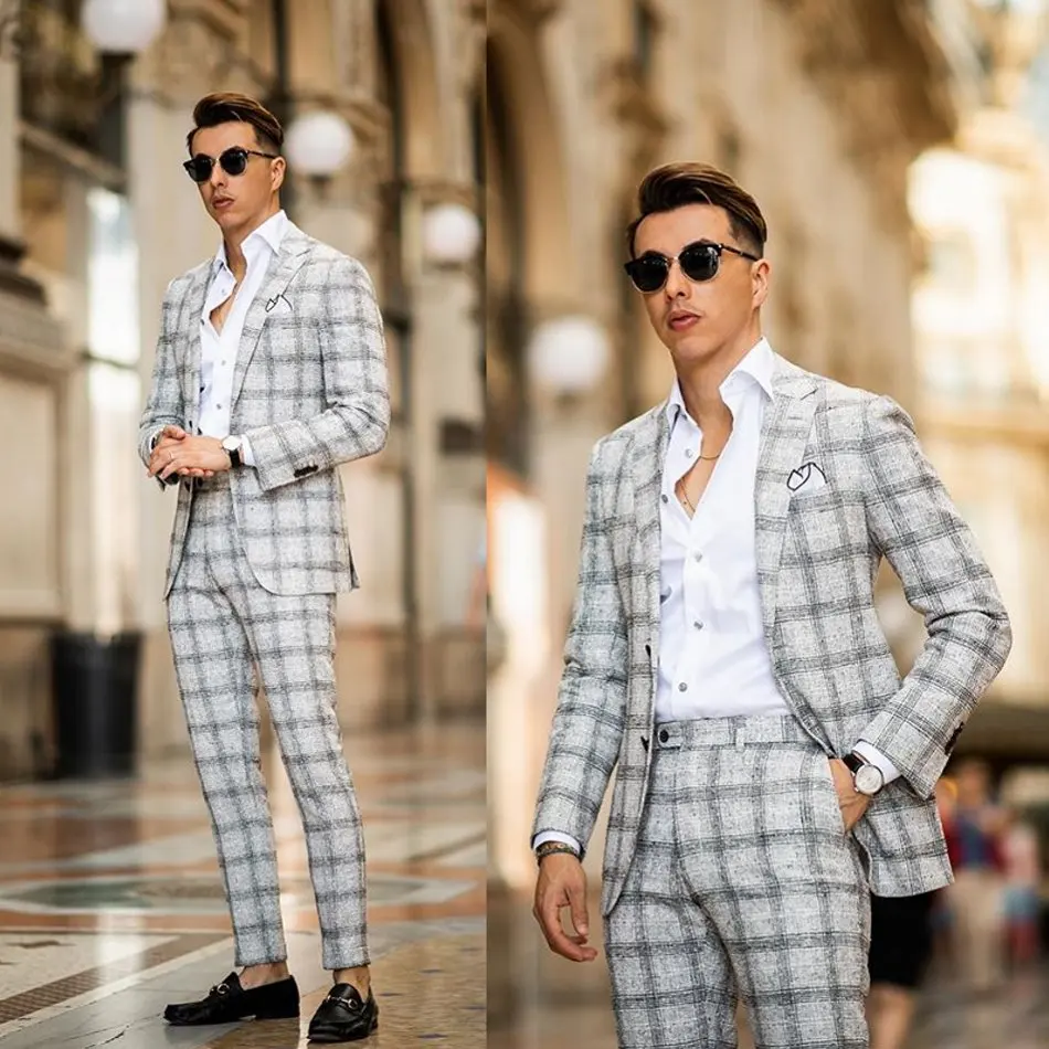 Men Suits Plaid Eng… - image