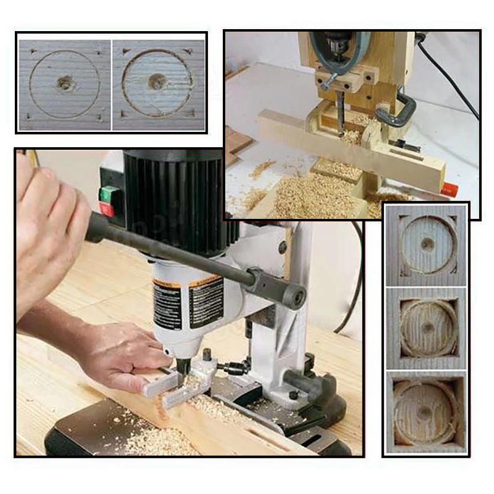 4/6PCS Woodworker Square Hole Drill Bits Mortising Chisel Set Woodworking Hole Saw Mortising Chisel Drill Bit Tool Set D30