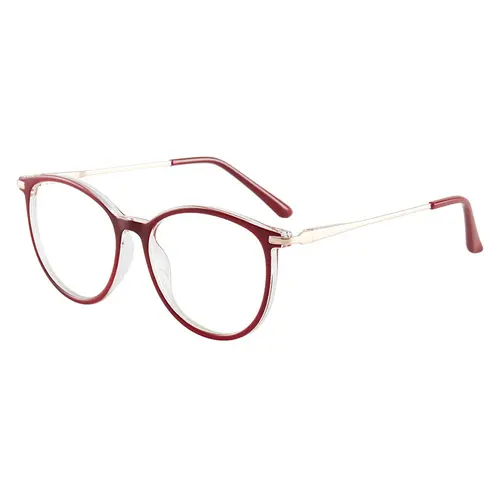 Imagen 2 del producto Gafas con montura de plástico de ojo de gato para mujer, gafas ópticas con bisagras de resorte, borde completo, antirayos azules, superventas, novedad