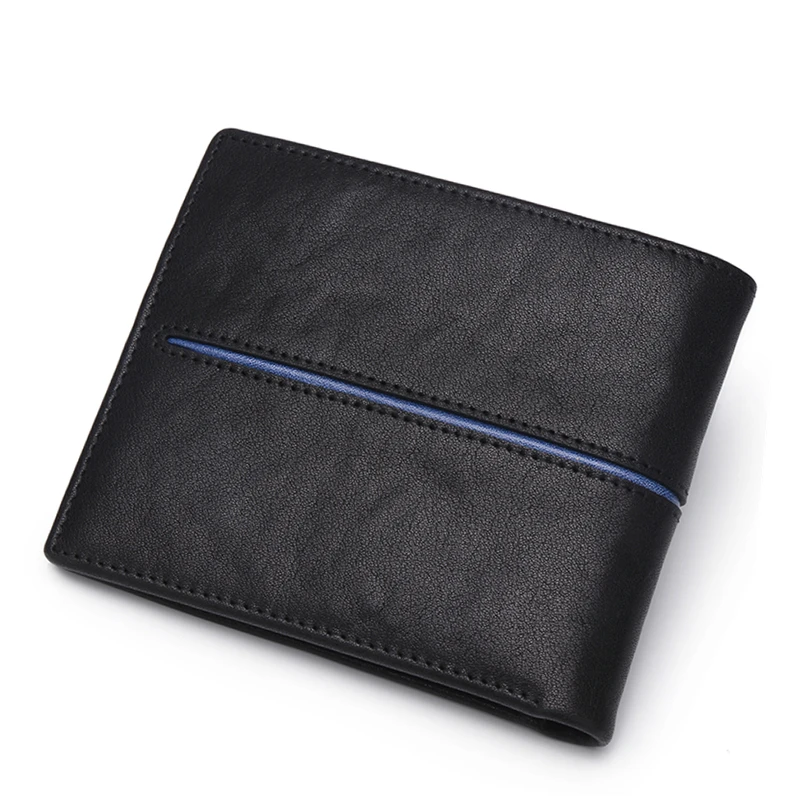 BISON DENIM Genuine Leather Wallet Men Brand Fashion Short Purses Coin Purse ID Credit Card Holder Slim Bifold Wallet Men N4437