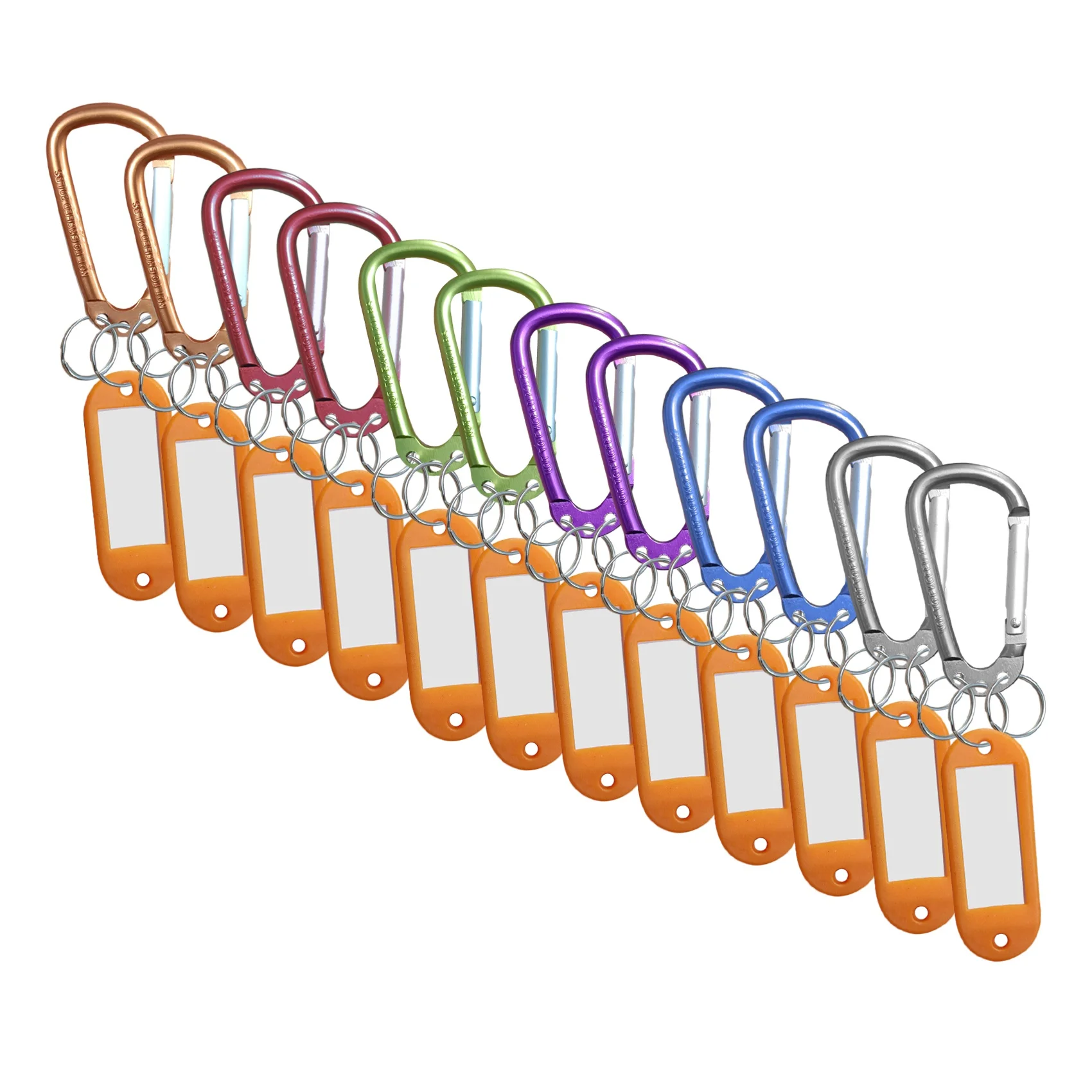 

Aventik 8 Pieces 6 Color Pack Aluminum Carabiner Buckle with 3 Key Rings 1 Name Tag Multi-purpose Quality