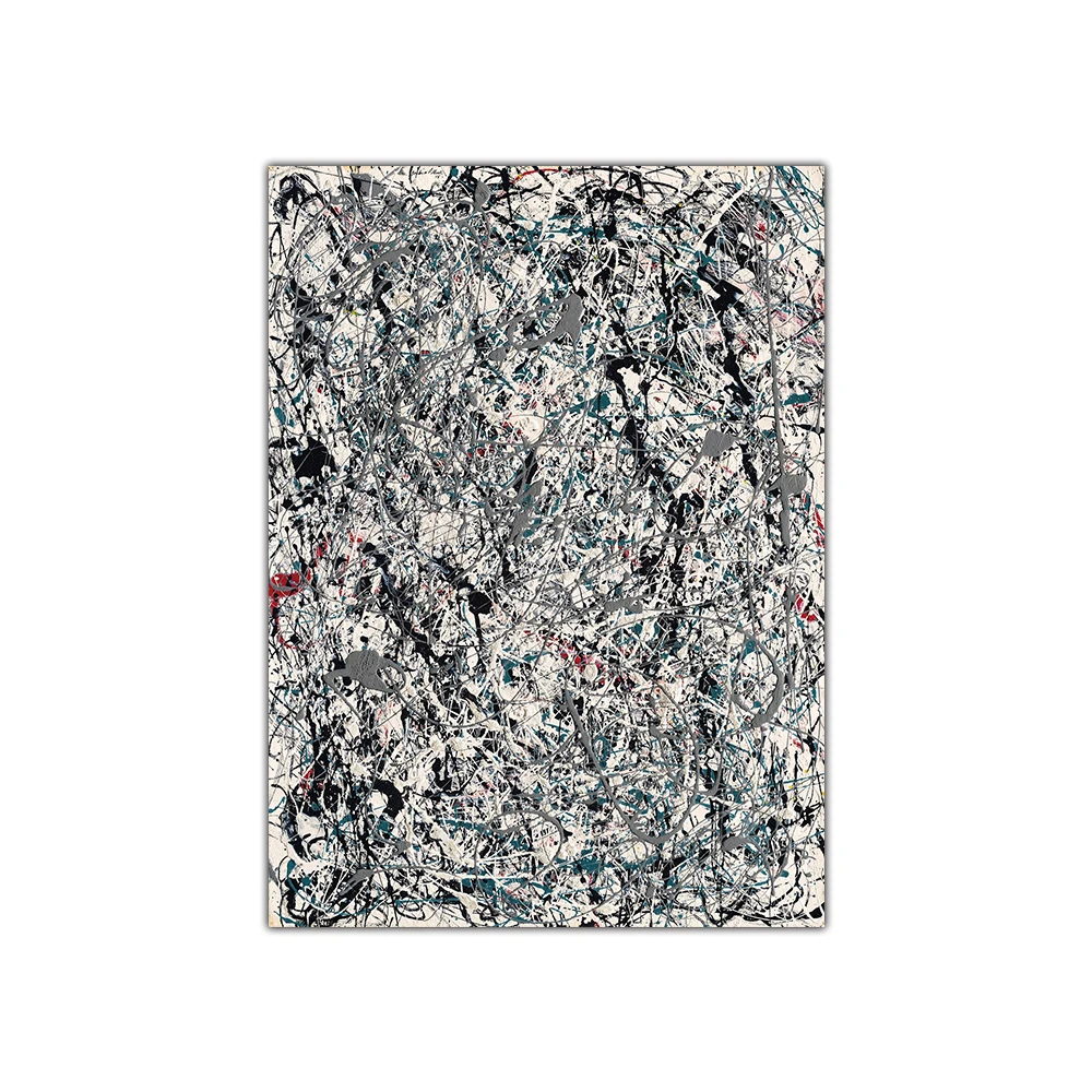 Citon Jackson Pollock《Number-19》Canvas Modern Art Oil Painting World Famous Artwork Poster Picture Wall Decor Home Decoration