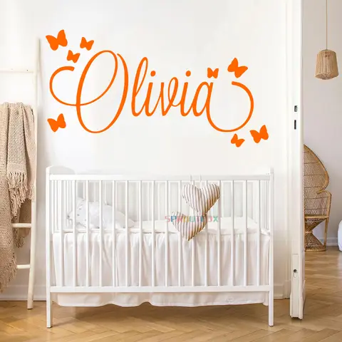 Personalized baby name big wall sticker boy girl room decoration vinyl carving removable decal mural art poster SP-225