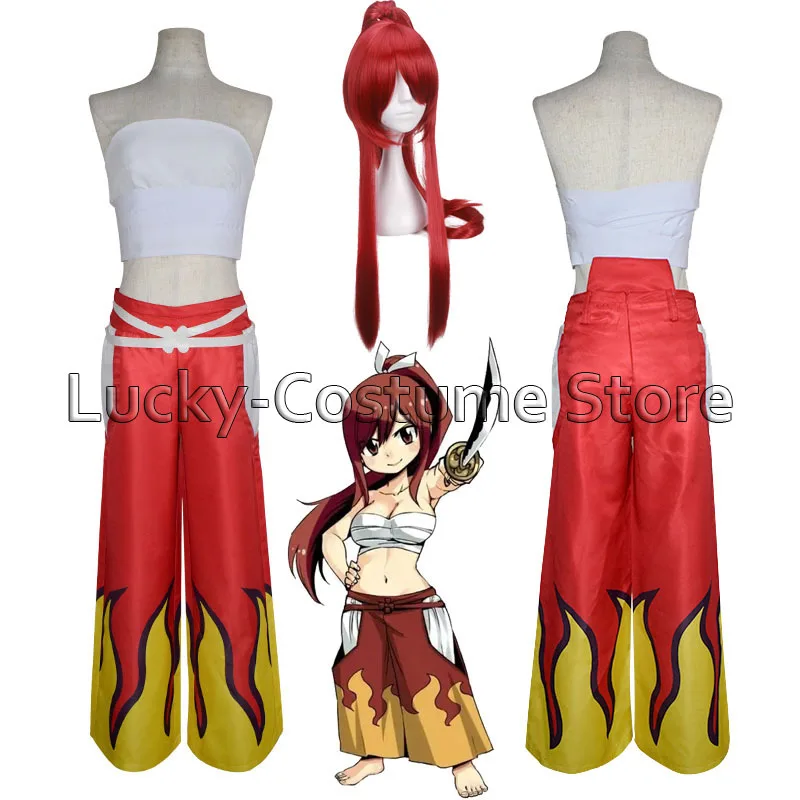 

Anime Fairy Tail Cosplay Costume Erza Scarlet Cosplay Costume Brand Japanese Unisex Halloween Costume Wig