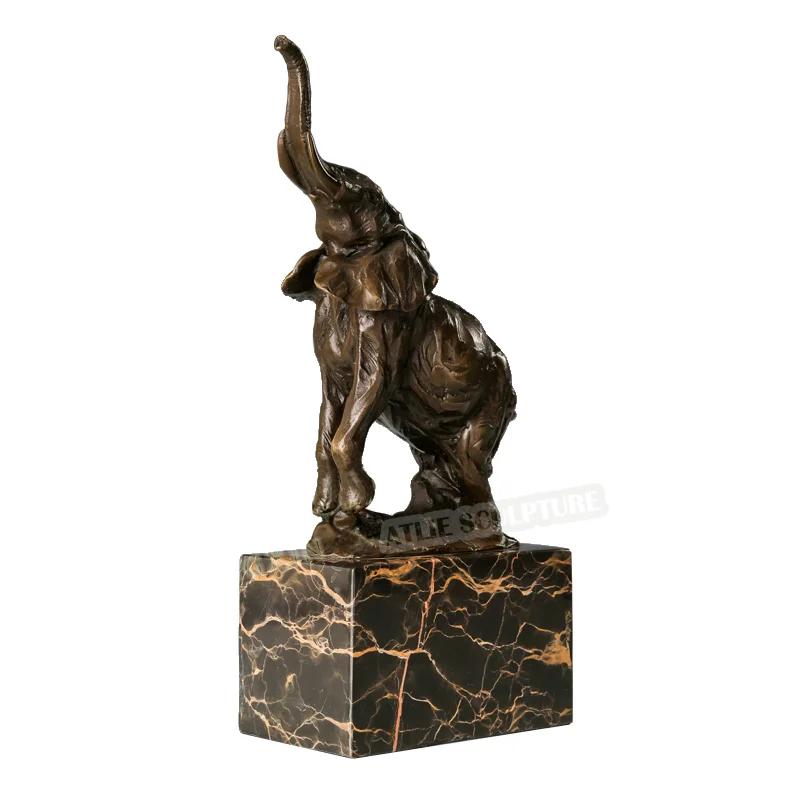 Animal Sculpture Little Elephant Statue Hot Cast Bronze Modern Wildlife Art Children's Room Study Decor Birthday Gift