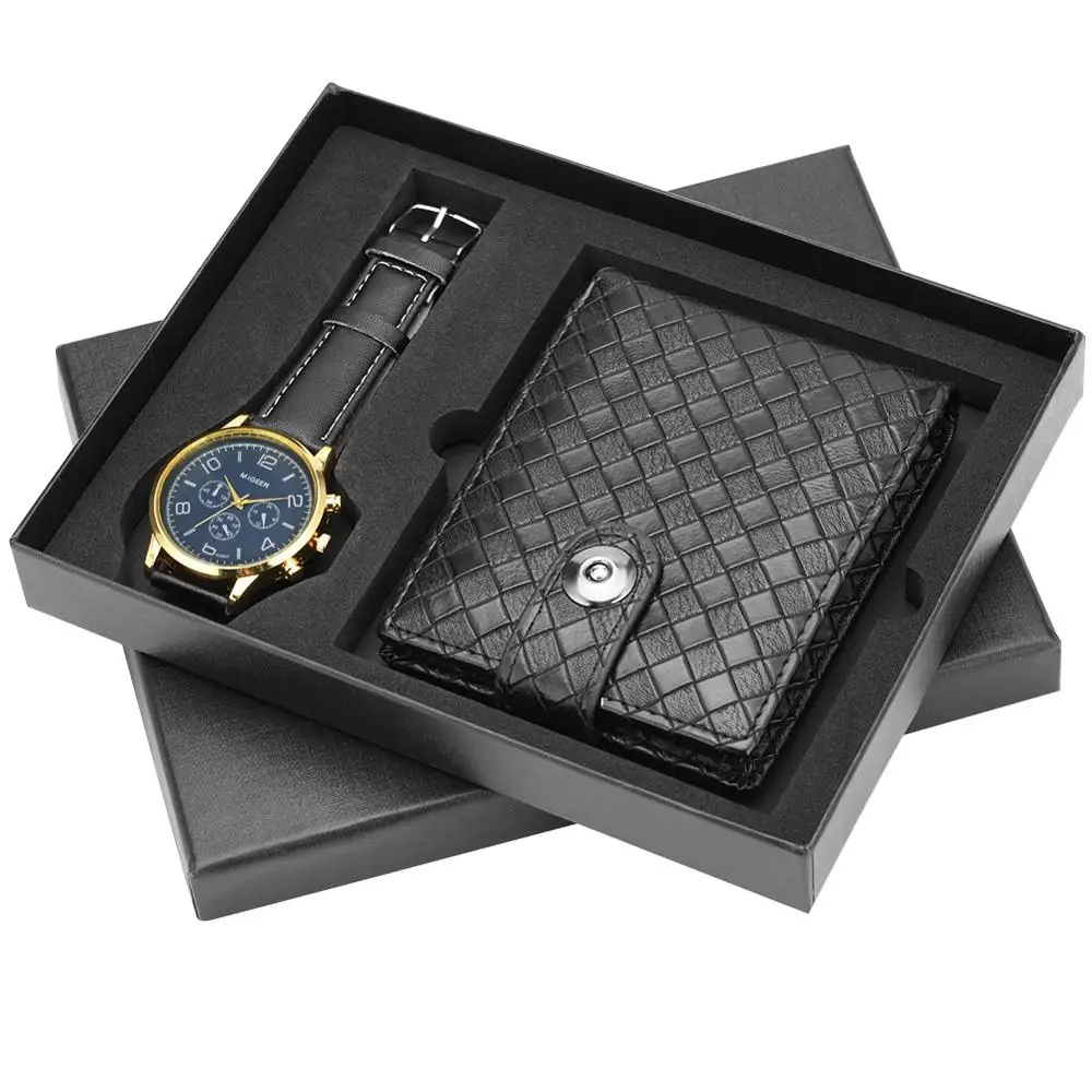 

Top Brand Luxury Men's Watch Quartz Wristwatches Wallet Gift Set for Boyfriend Business Fashion Men's Watches Best Birthday Gift
