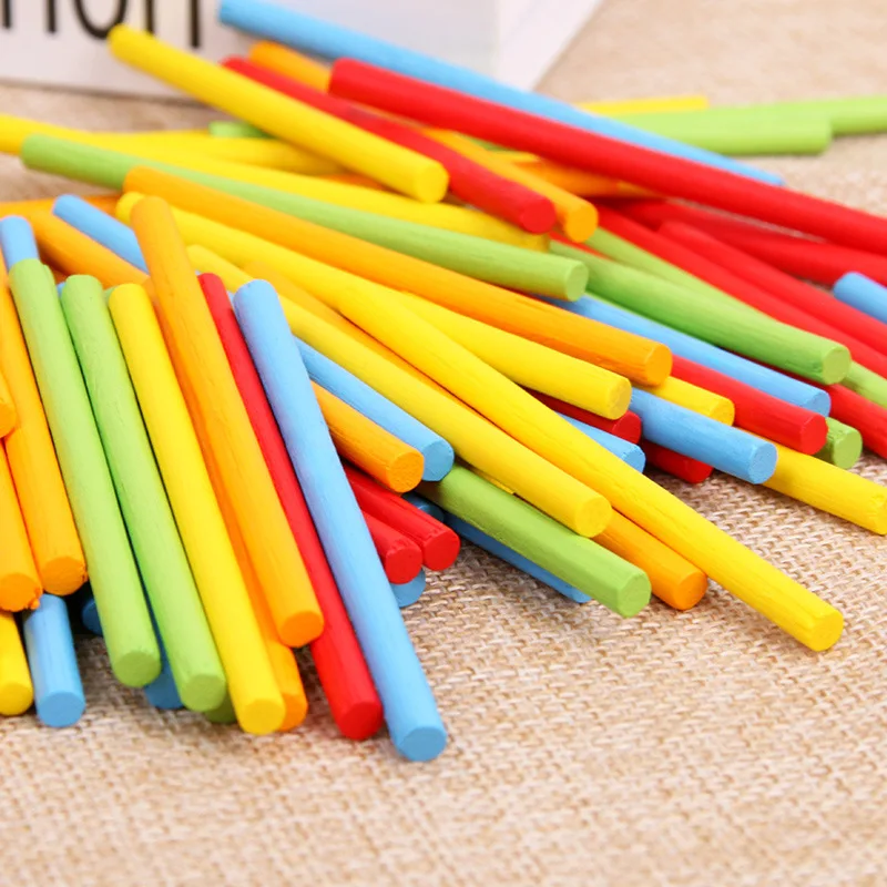 100Pcs/set Colorful Bamboo Counting Sticks Mathematics Montessori Teaching Counting Rod Kids Preschool Math Learning Toy