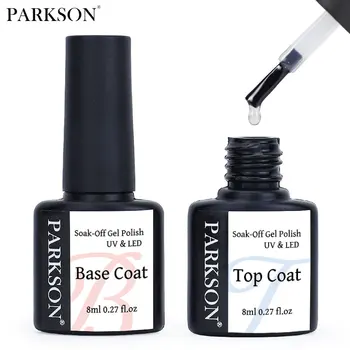 Parkson No Wipe Top Base Coat เล็บเจลออกแบบ Enhancer เคลือบเงากึ่งถาวร Soak Off UV LED เล็บเครื่องมือ