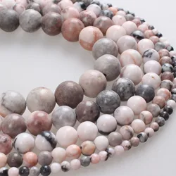 Natural Stone Beads Pink Zebra Jasper Zebra Stone Round Loose Beads 4 6 8 10 12mm Beads For Bracelets Necklace Jewelry Making