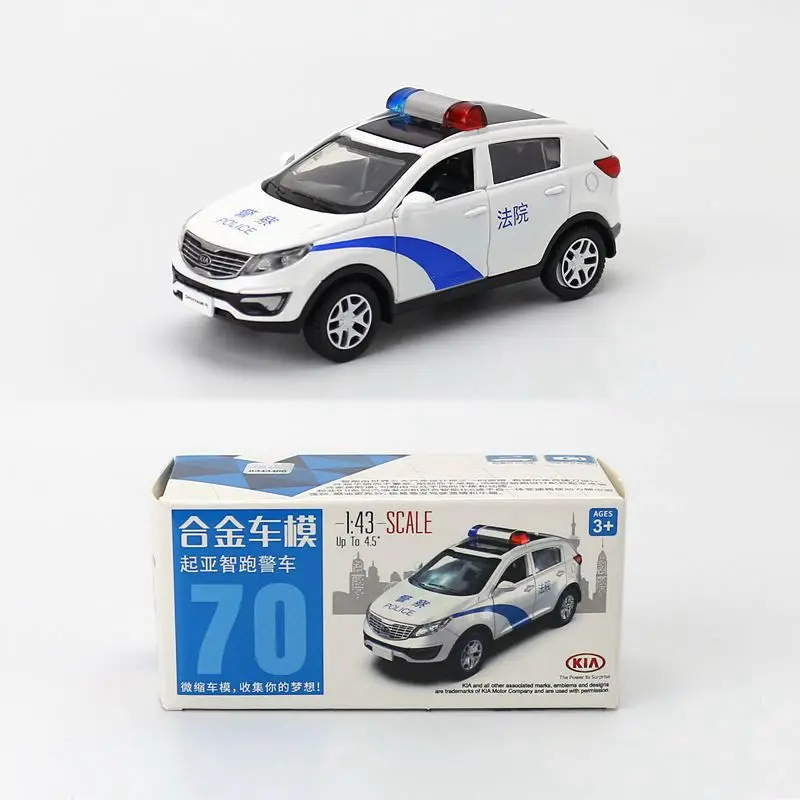 Caipo 1:39 Pull-back KIA Sportage R Police-Car Alloy Diecast Metal Model Car For Boy Toy Collection Friend Children Gift