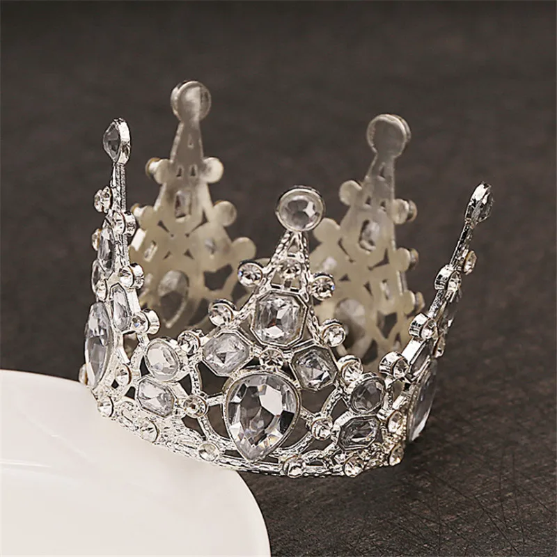 Bridal Wedding Tiaras Crystal Little Crown Birthday Cake Decorative Head Jewelry Children\'s Small Diadem Hair Accessories