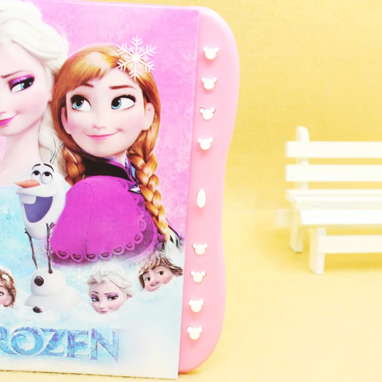 Disney Frozen diary cartoon color page with key password lock book student writing notes boy girl notepad learning cute gift