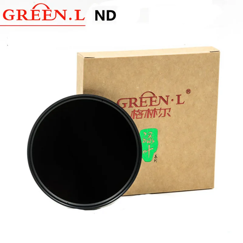 GREEN.L ND32 ND64 nd1000 nd2000 ND filter Neutral Density  Lens Filter 49/52/55/58/62/67/72/77  for canon nikon SONY dslr Camera