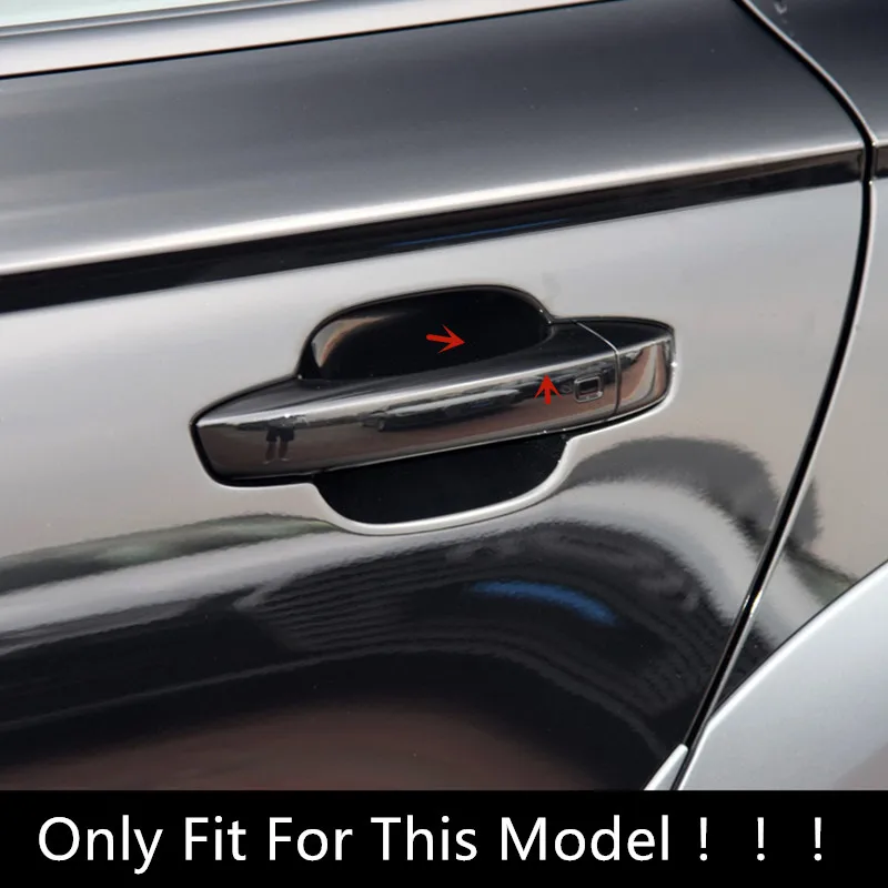 Chrome Exterior Door Handles Decoration Cover Sequins Stainless Steel Doorknob Sticker Trim For Audi A6 C6 C7 A7 2012-18 S6 S7