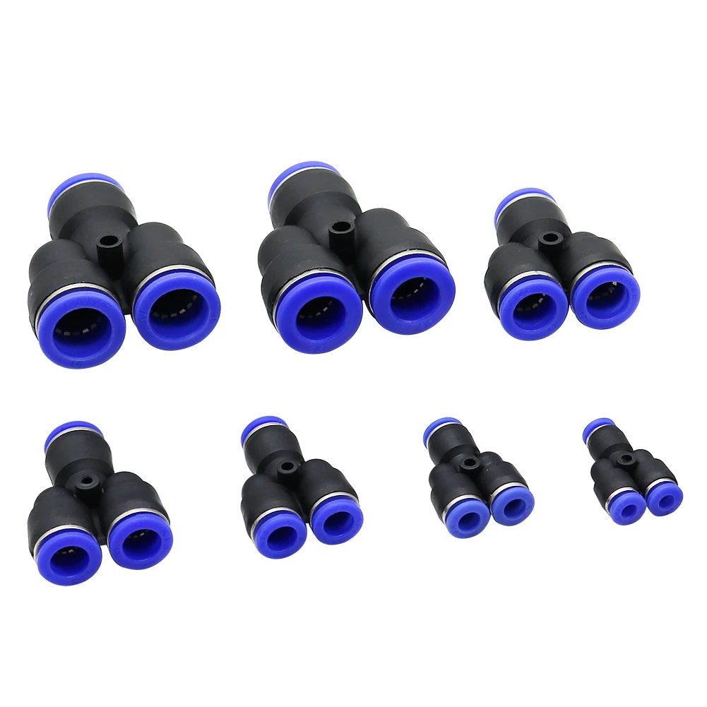 

Pneumatic Fittings PY Reducing Connector 4-16mm OD Hose Plastic Push In Quick Connector Air Fitting Plumbing Y Shape