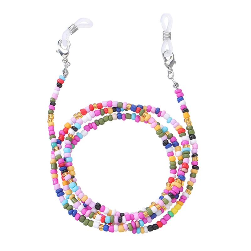 Boho Beaded Glasses Chains Colored Mask Strap Women Face Mask Lanyard Anti Slip Women's Neck Chain For Eyeglass Sunglasses