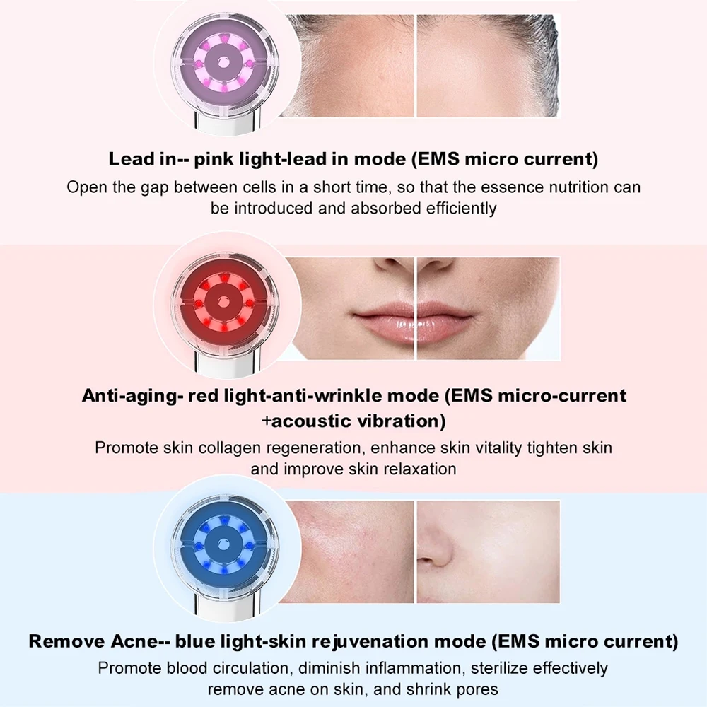 EMS Face Massager วิทยุ Mesotherapy Skin Rejuvenation Facial Lifting ความงามกำจัดริ้วรอยคลื่นวิทยุ Skin Care