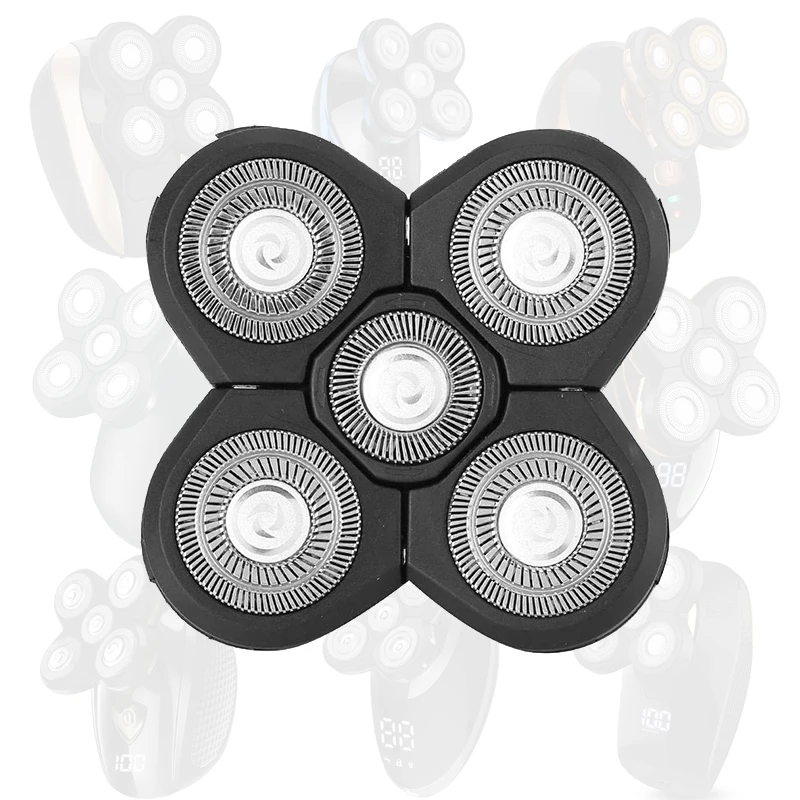 Testine di ricambio per lame a 5 testine testina galleggiante 5D rasoio elettrico facile da pulire adatto per rasoio viso e testa impermeabile