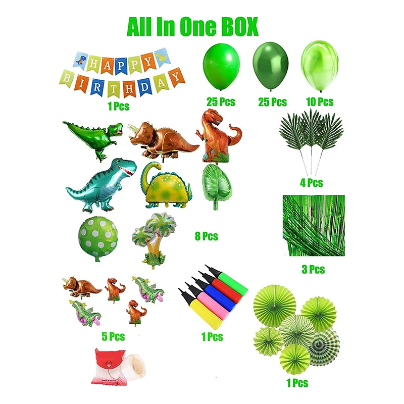 Dinosaur Birthday Party Decorations Kids Birthday Party Supplies Balloon Garland Dinosaur Theme Party Favors Banner WWO66