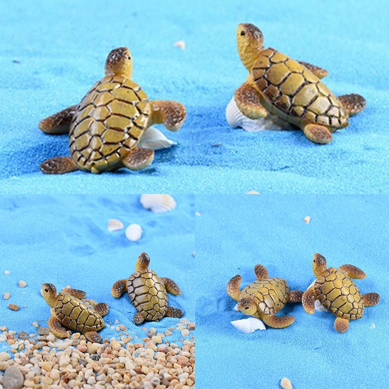 1pc Mini Sea Turtle Model Resin Figurines Fairy Garden Miniatures Fish Tank Acessories DIY Terrarium Landscape Decoration