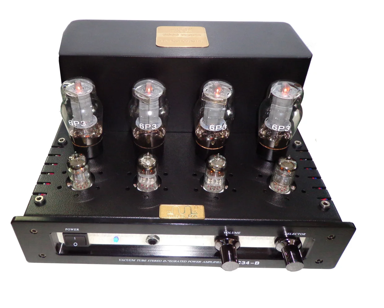 

Meixing MC34-B 22W*2 combined type and headphone power amplifier 6P3*4, 6N1*2, 6N2*2, Frequency range: 20Hz～40KHz