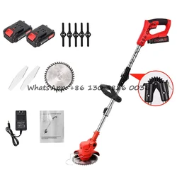 850W High Power Lawn Edge Cutter Portable Wireless Garden Weed Cutter Mower Grass Machine Line Trimmer Kit with Battery