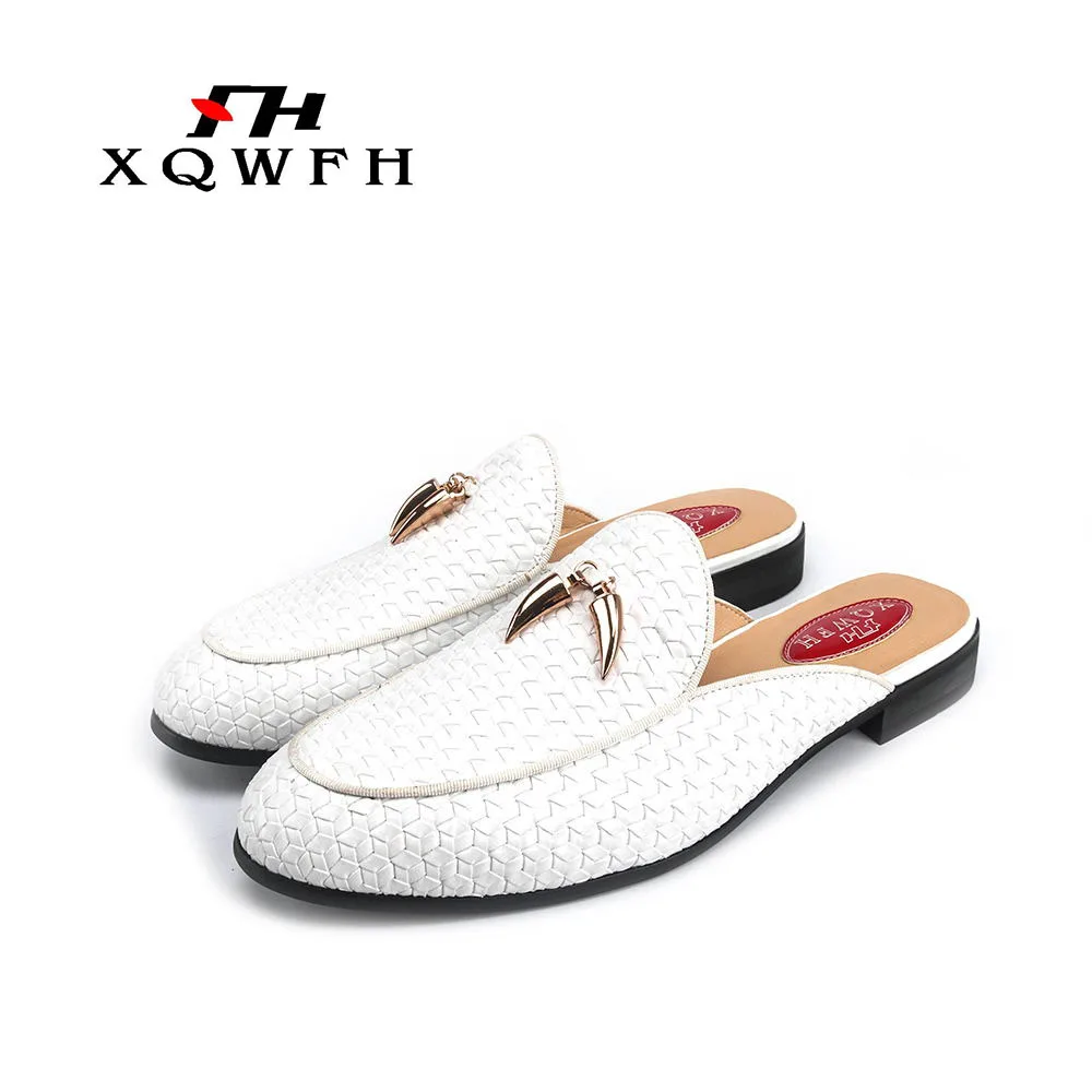 Men shoes gold tassels men\'s slippers smoking Slip-on flats handmade male shoes casual genuine leather fashion loafers