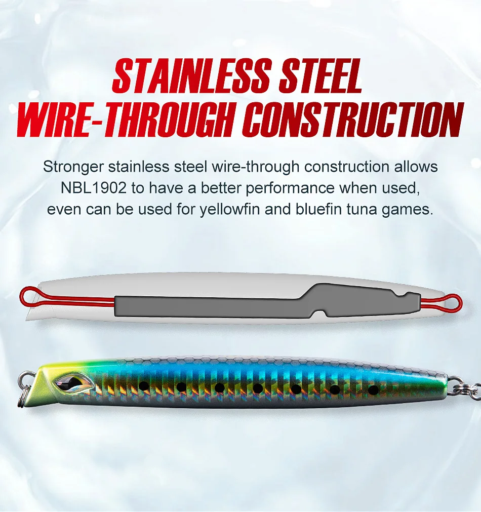 Noeby 3-teiliges Angelköder-Set, 110 mm, 46 g, sinkender Bleistift, langer Wurf, Wobbler, künstlicher harter Köder, Shore Jigging, Meeresangelköder – Detail 8