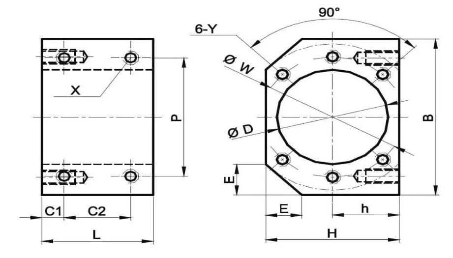 1pcs ballscrew nut housing bracket holder for SFU 2005 SFU 2010 Aluminium Alloy Material  CNC parts