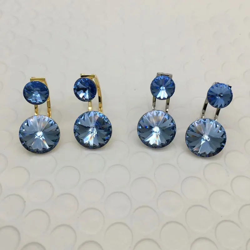 Ms Betti 2021 Trendy Design Double Round Rivoli Stones Drop Earring Crystals From Austria For Women Party Wedding Jewelry Gifts