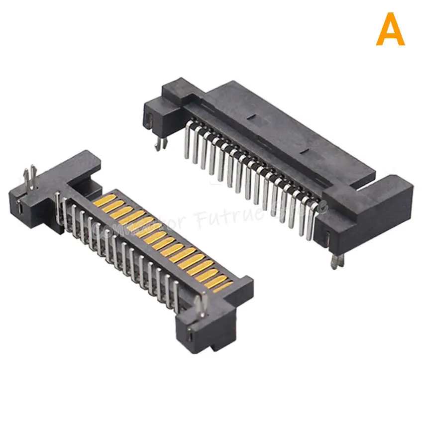 YUXI  SATA Interface Socket 180 Degree Straight Needle In-line Plug-in With Plastic Positioning Post SATA Xonnector Interface