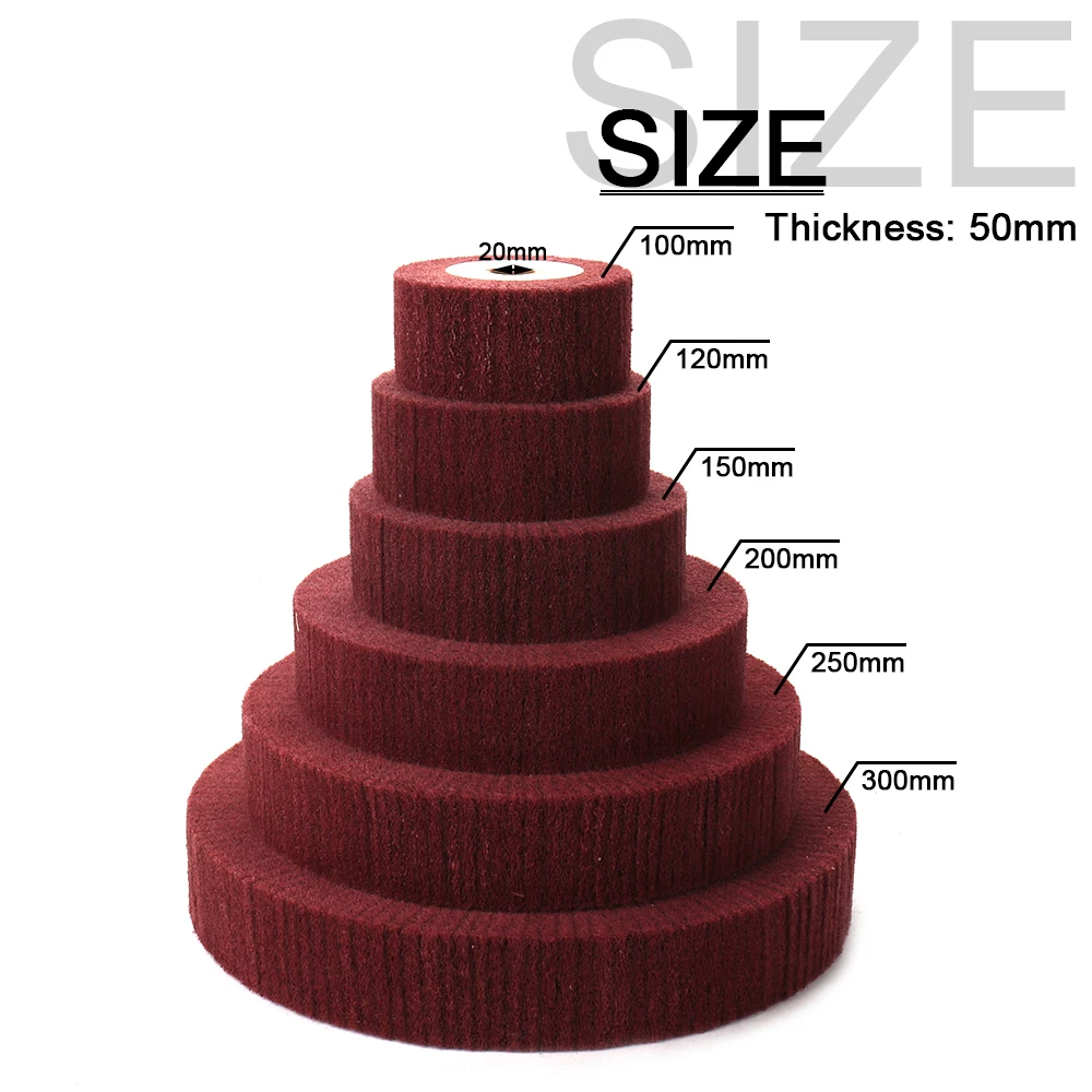 4 ~ 12Inch Sợi Nylon Đánh Bóng Bánh Xe Đĩa Mài Đánh Bóng Xay Không Dệt Cọ Rửa Miếng Lót Cho Kim Loại Vệ Sinh dụng Cụ Phụ Kiện