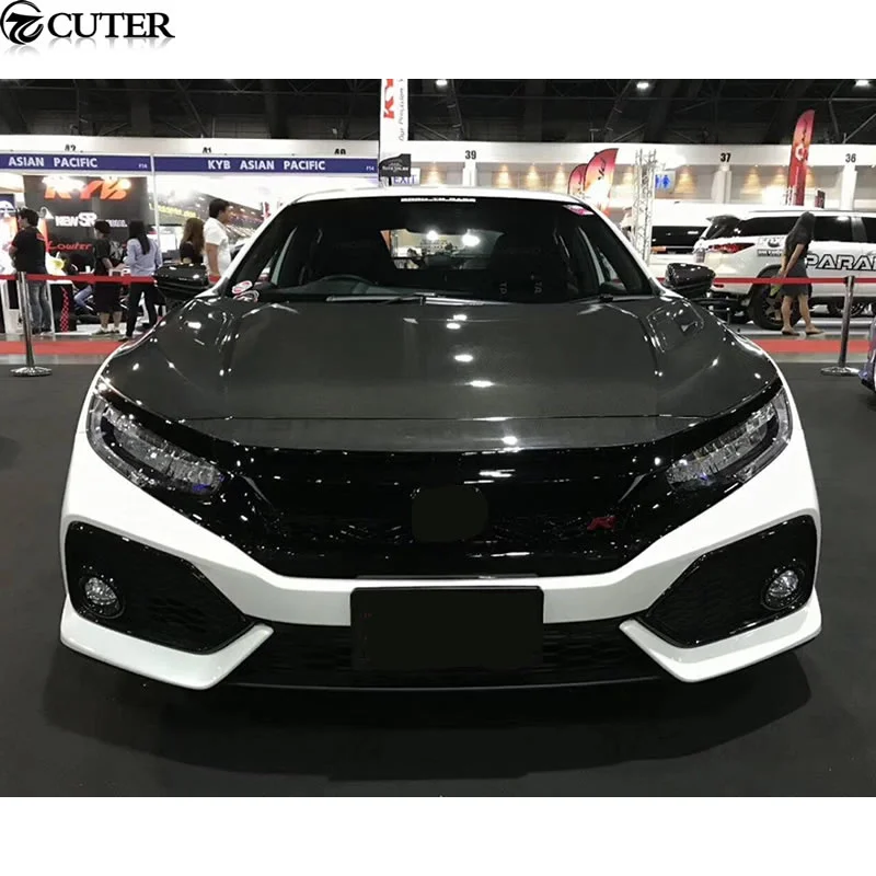 Car Body Kit Frp Upainted Si Front Bumper Front Grill Grille for Honda Civic 10th Si Body Kit 16-17