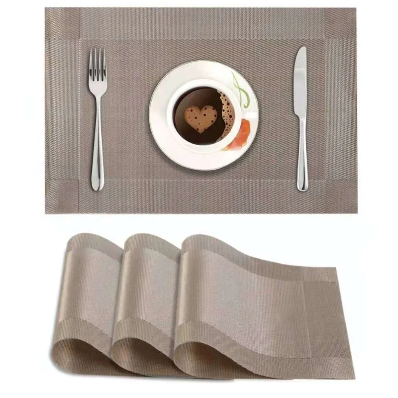 

PVC Eco-Friendly Western Placemat Non-slip Anti-fouling Placemat Insulation Table Coaster Kitchen Restaurant Supplies