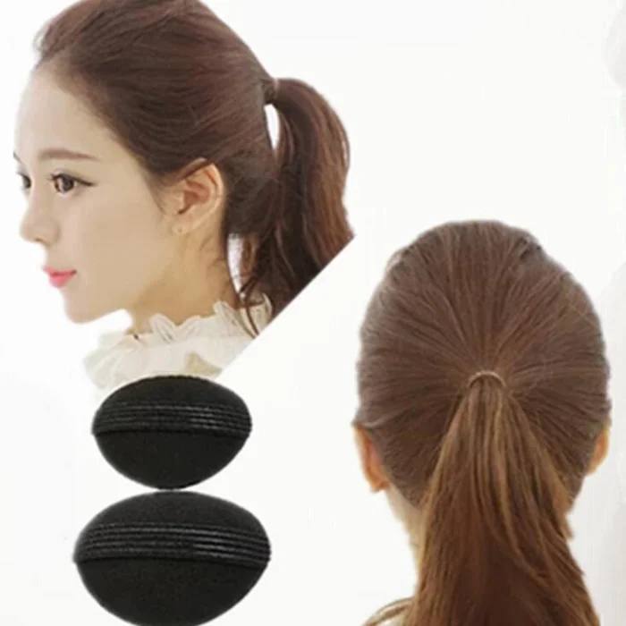 2pcs Magic fluffy hair sponge hair heightening pad hair braid princess bun maker tools Accessories