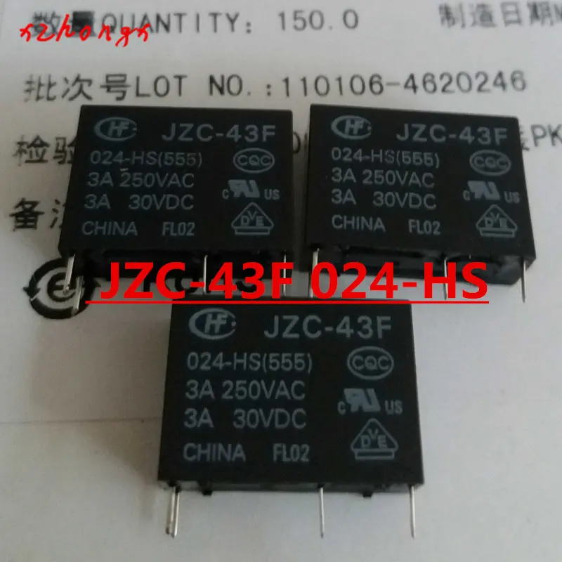 5PCS relay JZC-43F 024-HS (555) 4PIN