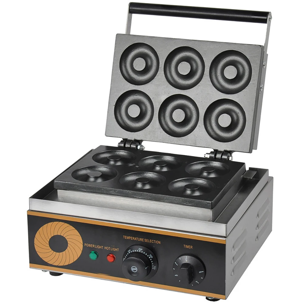 6 Holes Electric Donut Maker Commercial Electric Cake Making Machine Round Cake Maker Non-Stick Donut Machine