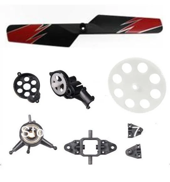 v913 RC helicopter spare parts kit  tail blade +gear +swash plate+connect buckle