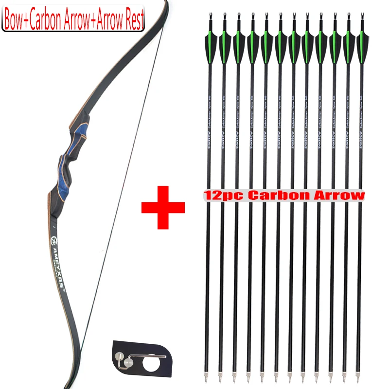 

1set 56inch 20-55lbs Recurve Bow And Spine500 Mix Carbon Arrow Profession Novice Outdoor Hunting Shooting Motion Bow And Arrow